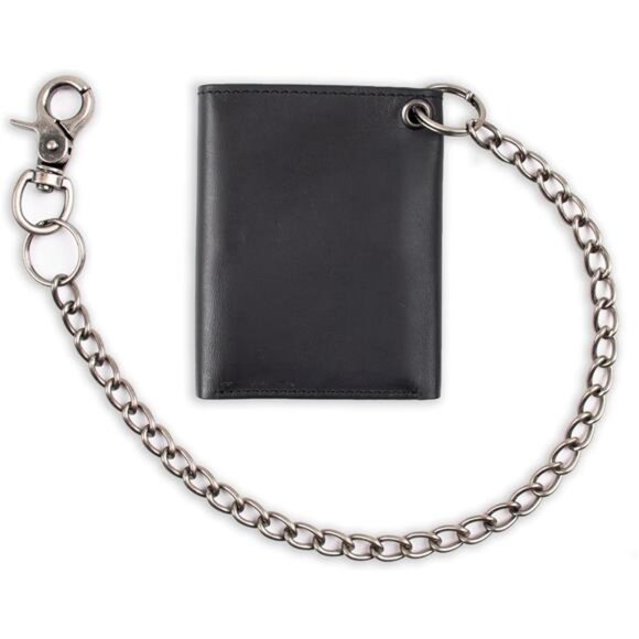 Men's Trifold Wallet with Chain - Picture 4 of 8
